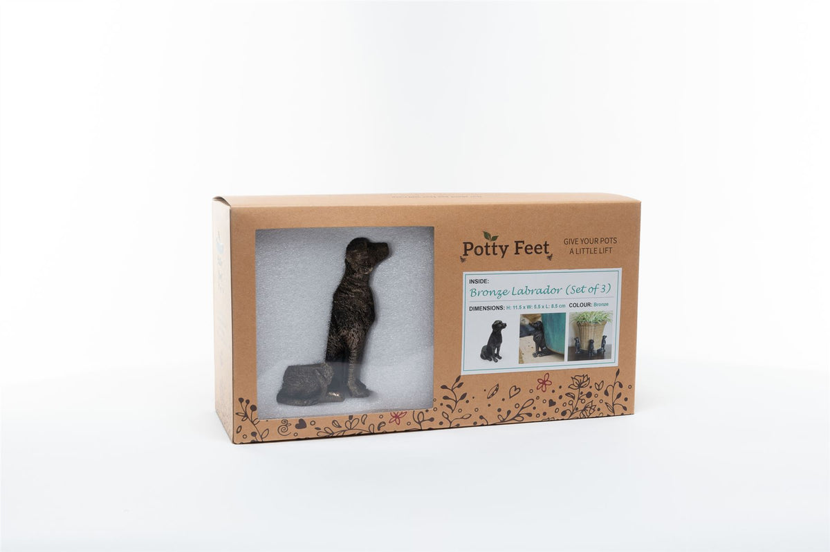 Sitting Labrador Plant Pot Feet - Set of 3