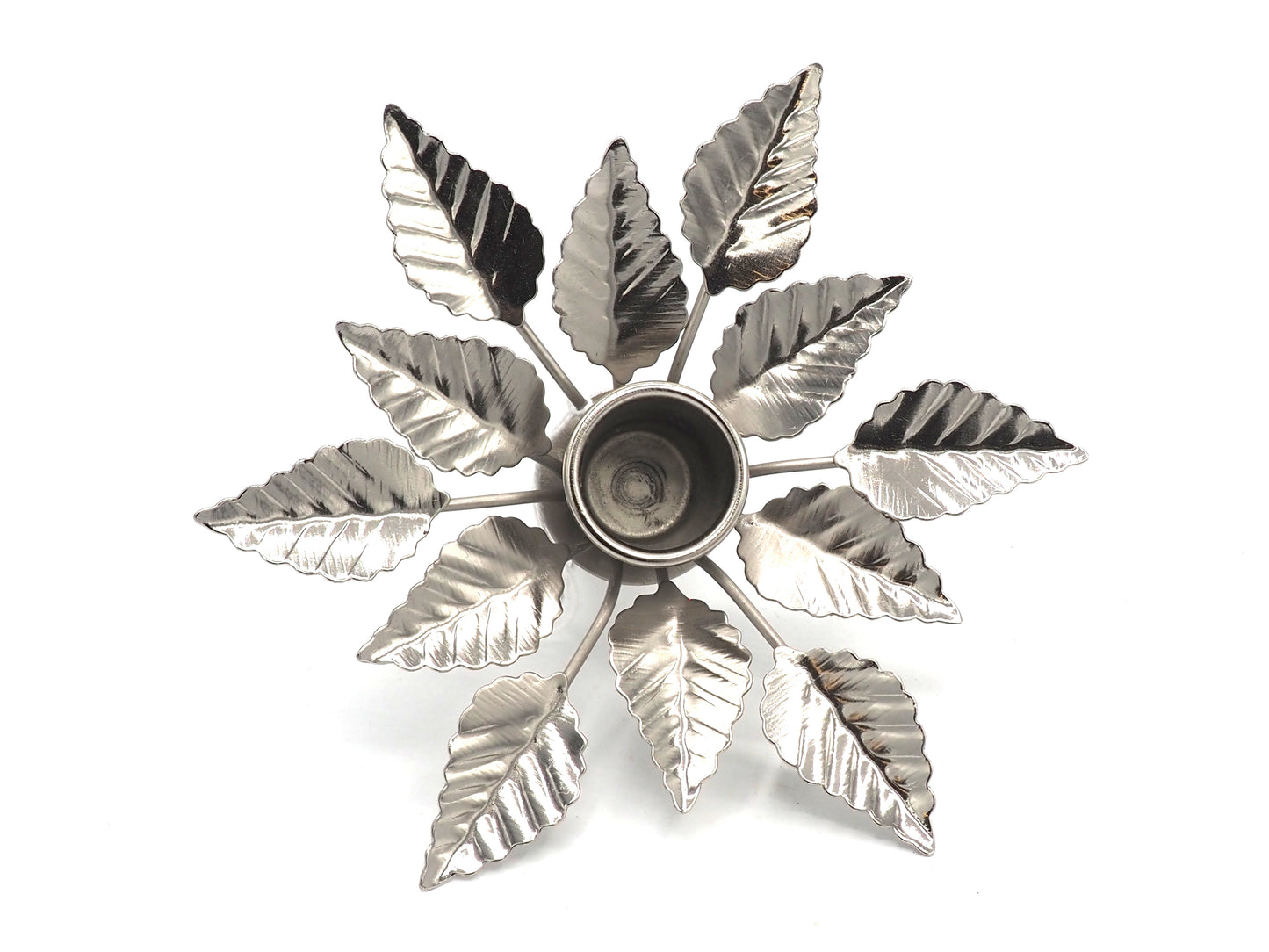 SILVER Bottle Top candle holder - Leaf