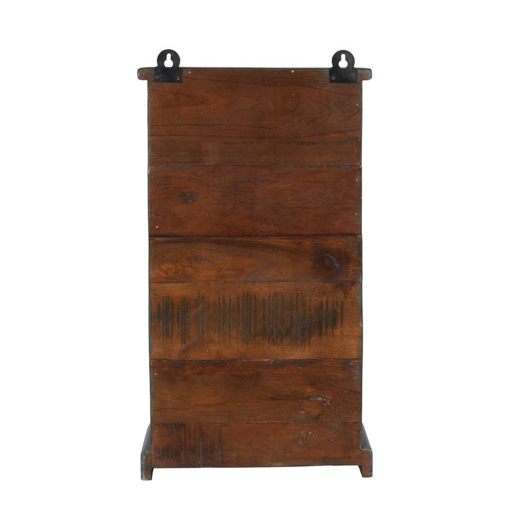 Antique Indian Teak Wood Glass Wall-Mounted Cabinet – c.1920