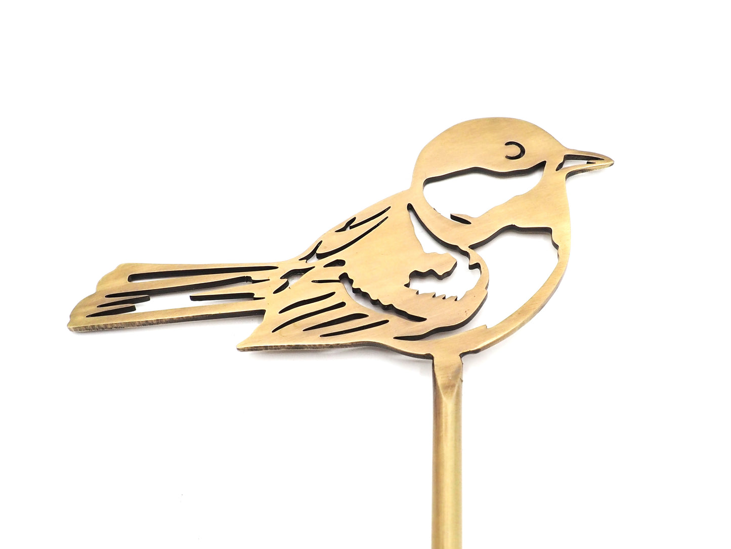 Sitting Bird Brass Plant Stake