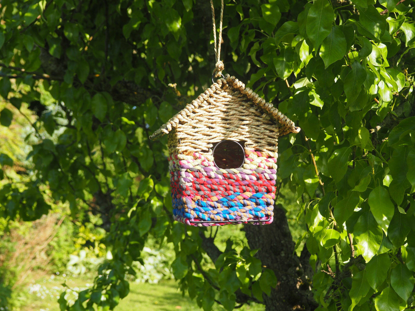 Munja And Reclaimed Sari Fabric Bird Nester