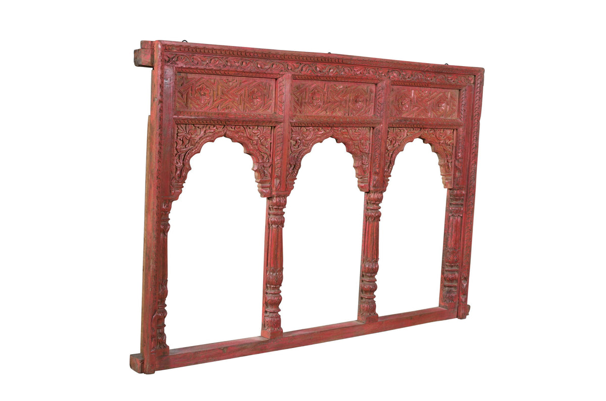 Antique Indian Teak Wood Reclaimed Mirror