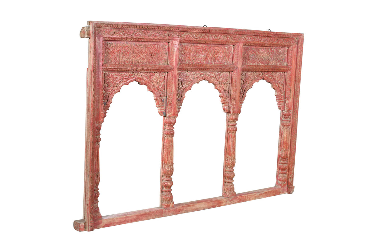 Antique Indian Teak Wood Reclaimed Mirror