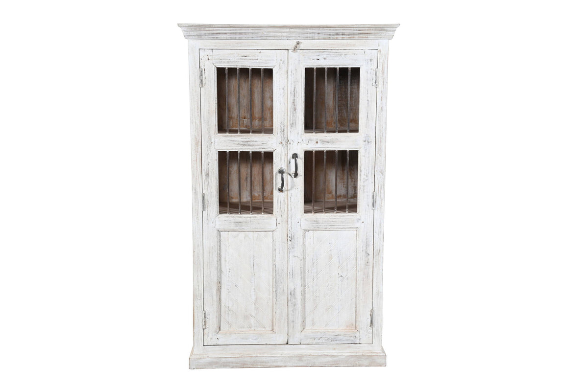 Indian Teak Wood Reclaimed Pinjara Cupboard