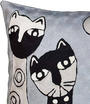 Embroidered Cushion Cover With Poly Fiber Filler