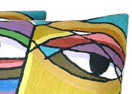 Embroidered Cushion Cover With Poly Fiber Filler