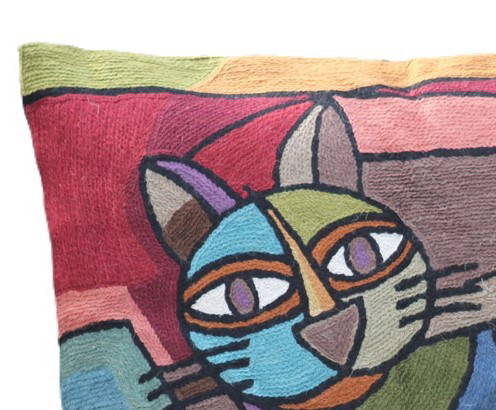 Embroidered Cushion Cover With Poly Fiber Filler