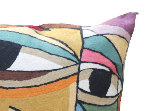 Embroidered Cushion Cover With Poly Fiber Filler