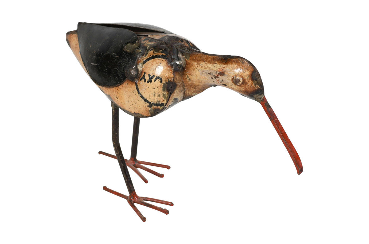 Indian Artisan Made Recycled Iron Sandpiper Garden Decoration Figure