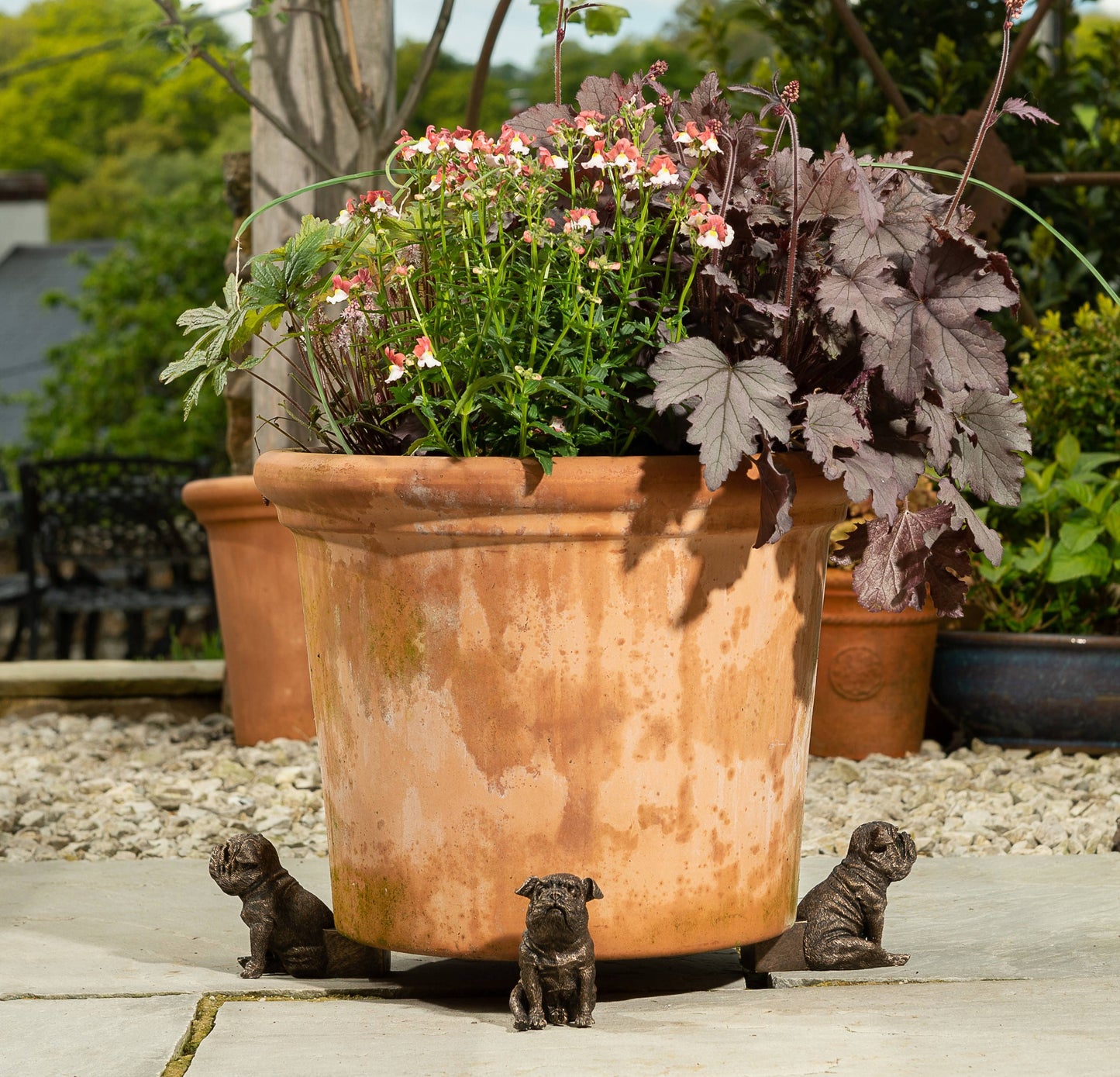 Sitting British Bulldog Plant Pot Feet - Set of 3