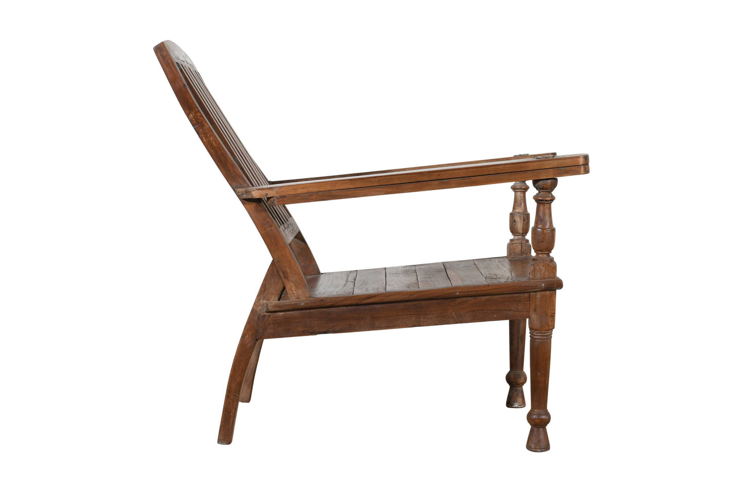 Antique Indian Teak Wood Veranda Plantation Chair