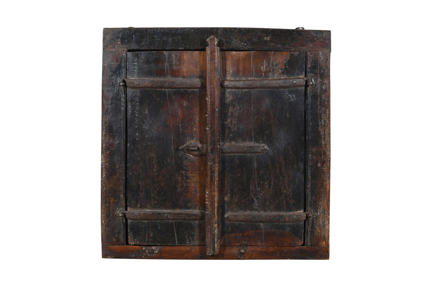 Fine Antique Indian Teak Wood Shutter Window Mirror