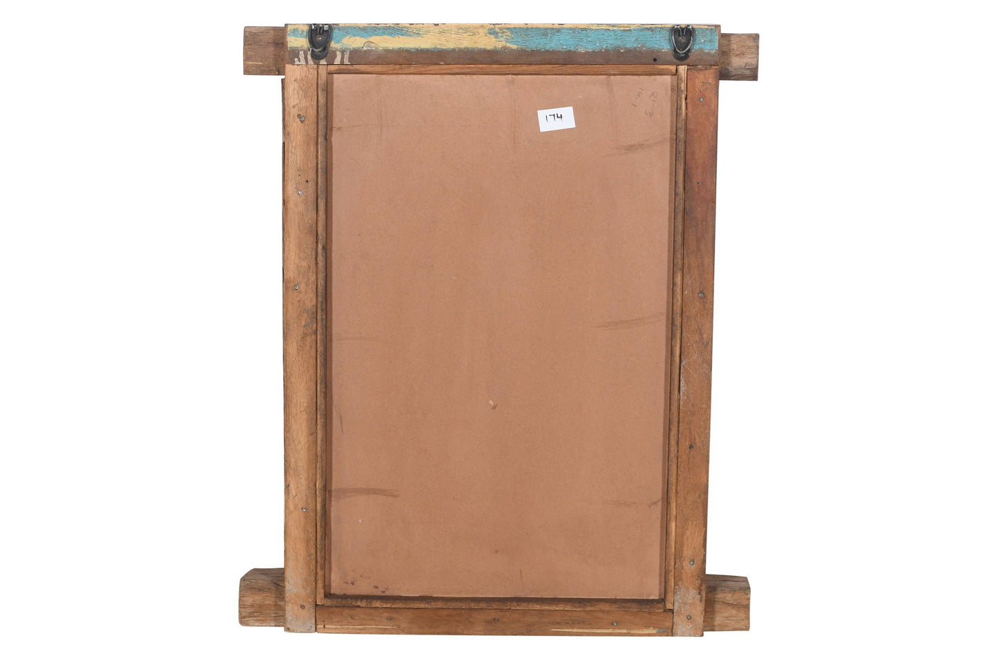 Antique Indian Teak Wood Shutter Windows Mirror