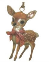Enamel And Iron Hanging Bambi with Bow Decoration