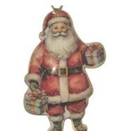Enamel And Iron Hanging Santa Decoration