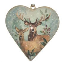 Enamel And Iron Hanging Reindeer Heart Scene Decoration