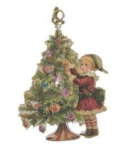 Enamel And Iron Hanging Girl with Christmas Tree Decoration