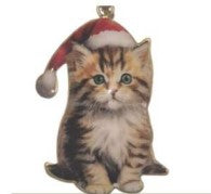 Enamel And Iron Hanging Cat Decoration