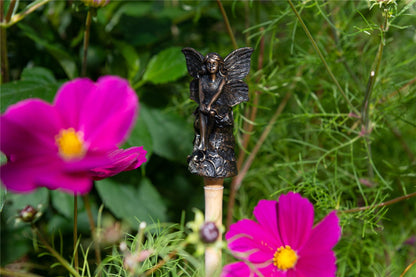 Fairy Sitting On Tree Stump Stake or Cane Topper