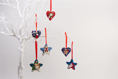 Handmade Felt Cat Christmas Tree Treats Stocking - 15.5 cm