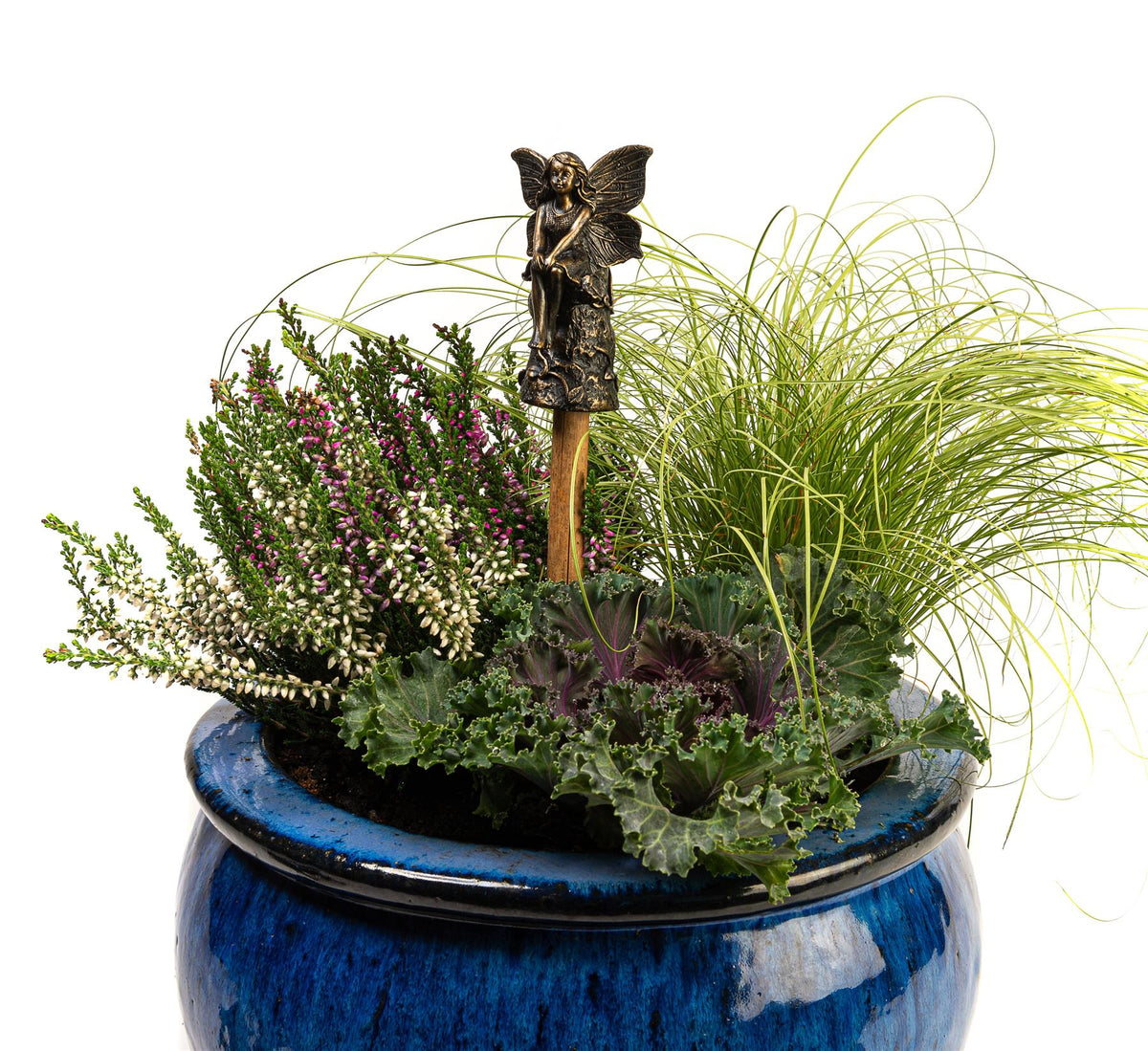 Fairy Sitting On Tree Stump Stake or Cane Topper