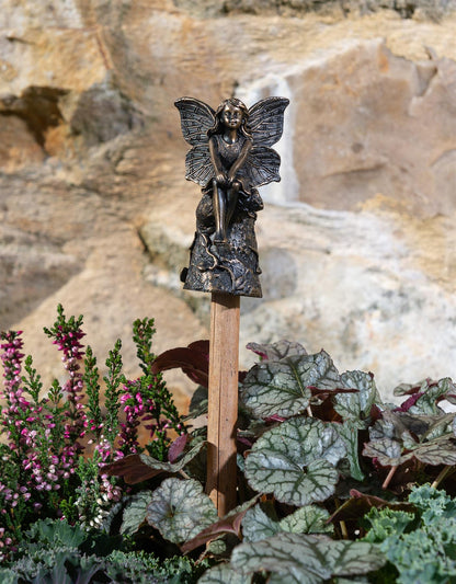 Fairy Sitting On Tree Stump Stake or Cane Topper