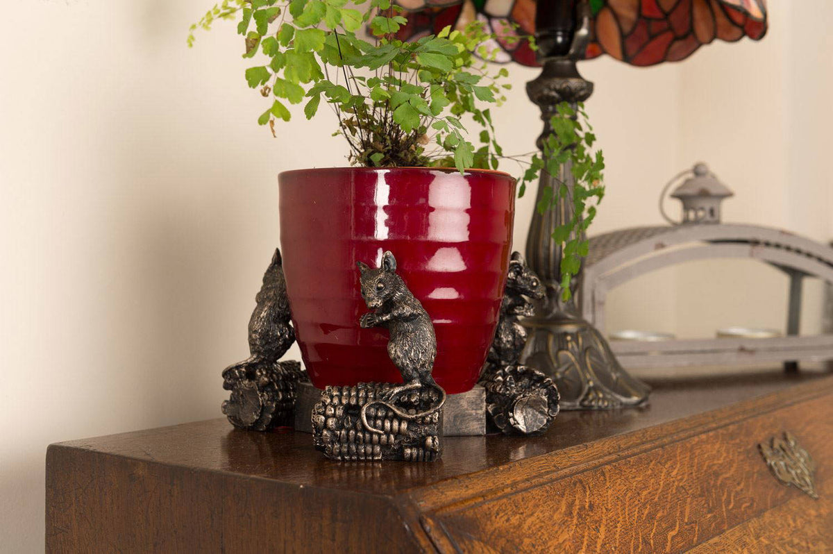 Harvest Mouse On Corn Plant Pot Feet - Set of 3