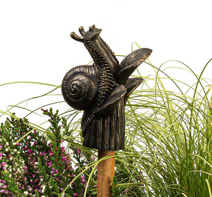 Snail On Hosta Cane or Stake Topper