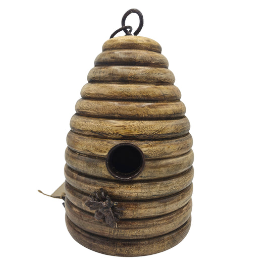 WOODEN BEE SKEP STYLE BIRD NESTER STYLE 1
