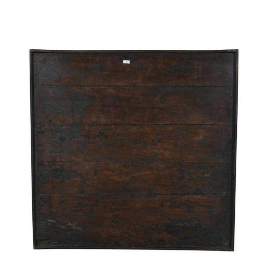 Vintage Charcoal Black & Walnut Brown Indian Teak Chalk Board – Reclaimed Classroom or Shop Blackboard
