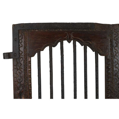 Antique Dark Walnut Brown Indian Teak Jali Door Garden Gate Pair – Gujarat, 19th Century