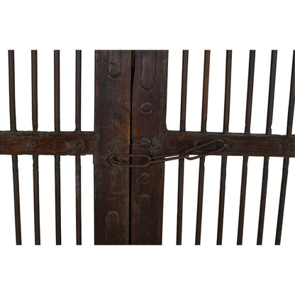 Antique Dark Walnut Brown Indian Teak Jali Door Garden Gate Pair – Gujarat, 19th Century