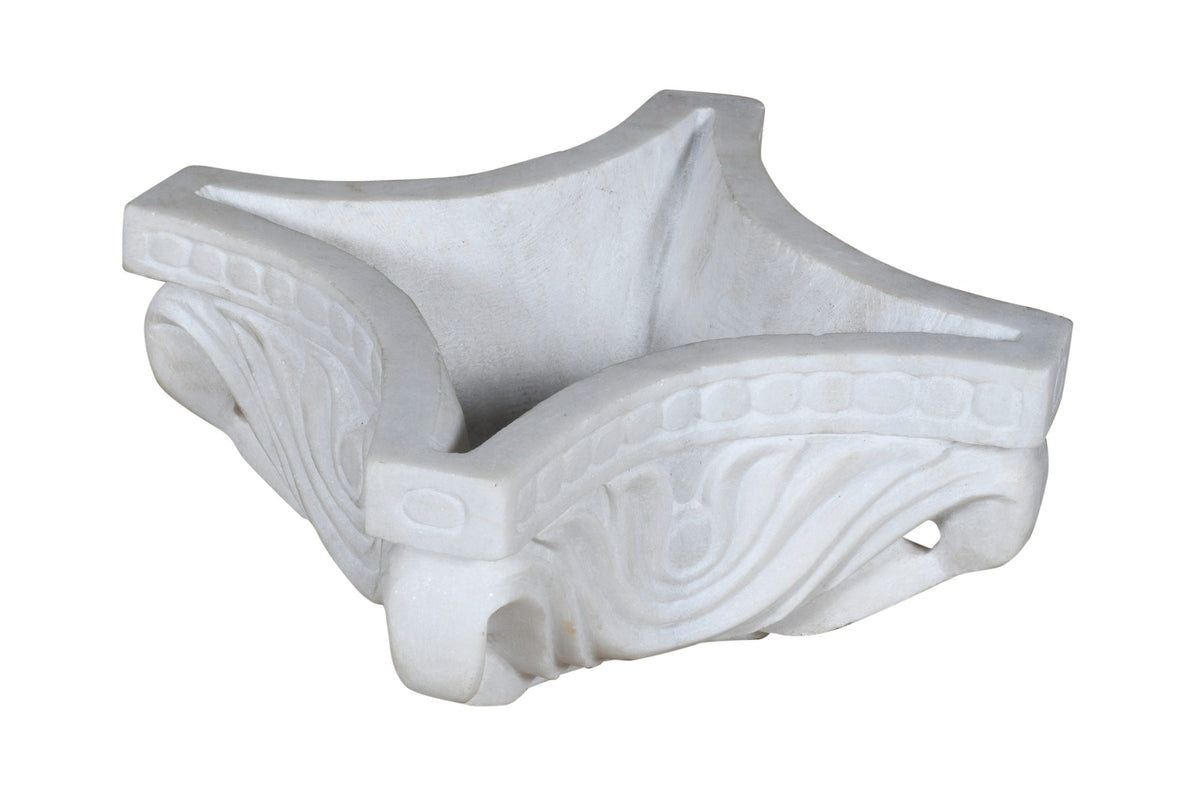 Beautiful Indian Marble Carved Bird Bath