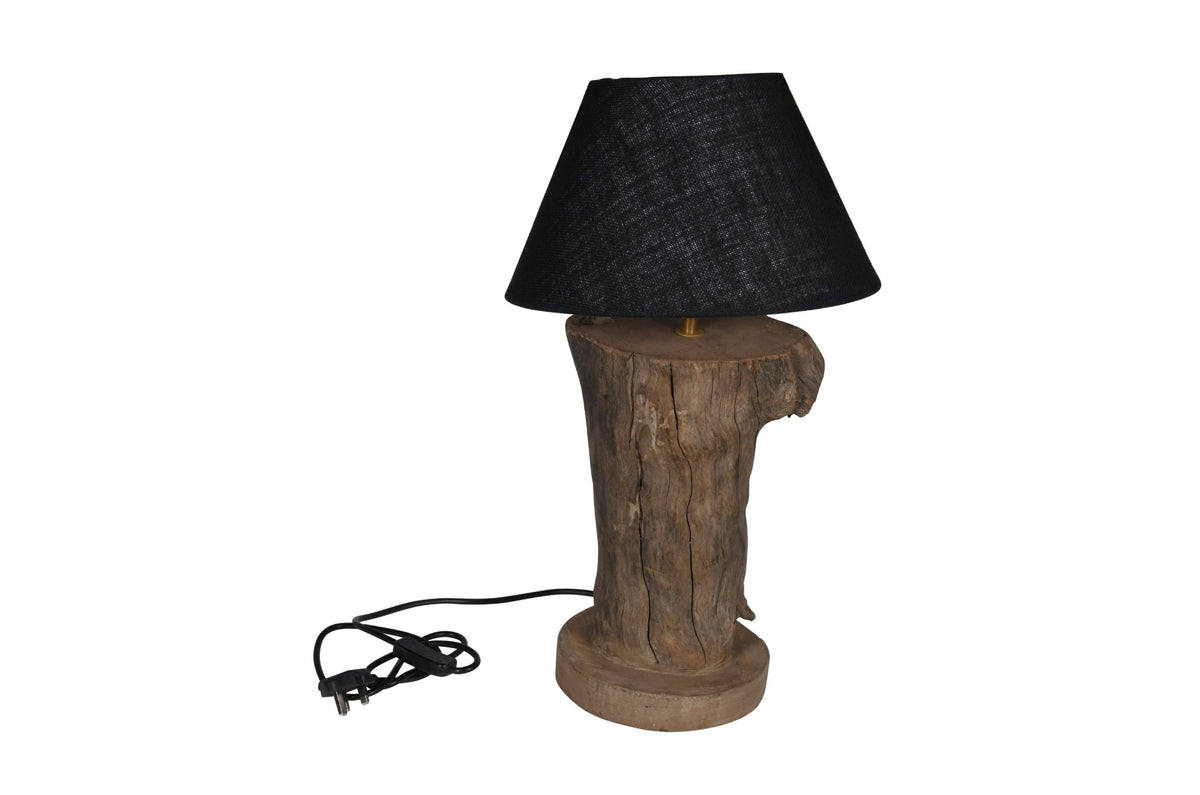 Indian Driftwood Table Lamp and Quality Linen Shade