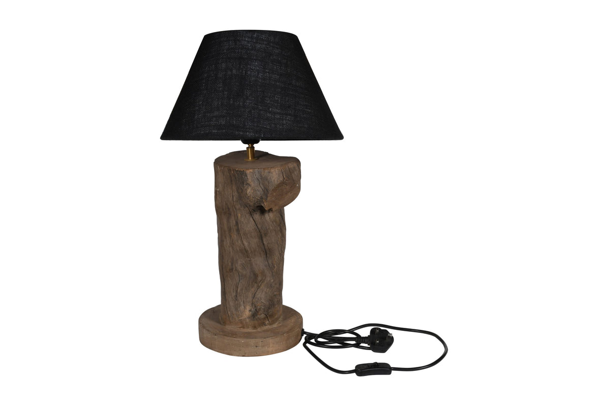 Indian Driftwood Table Lamp and Quality Linen Shade