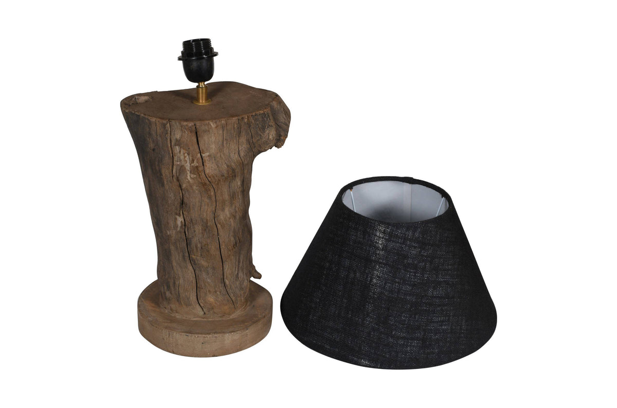 Indian Driftwood Table Lamp and Quality Linen Shade
