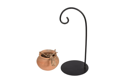 Hanging Terracotta Indian Matka Planter On Iron Stand