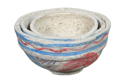 Set of 3 Indian Papier Mache Pot Porri Or Serving Bowls