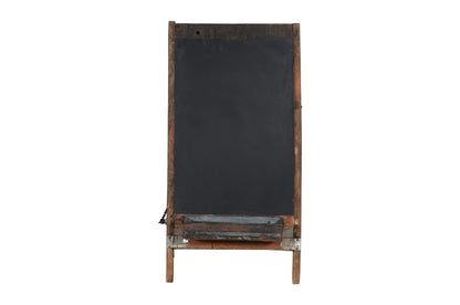 Vintage Indian Wooden Black Board Retail A Sign With Flower Tray
