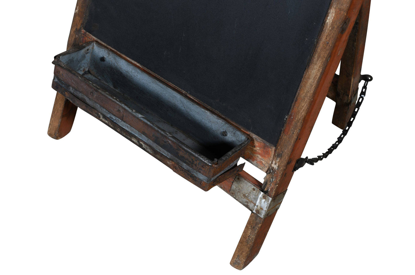 Vintage Indian Wooden Black Board Retail A Sign With Flower Tray