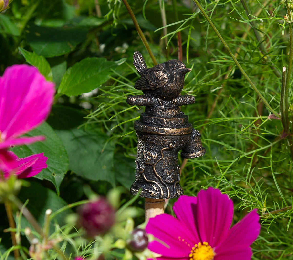 Wren On Tap Cane or Stake Topper