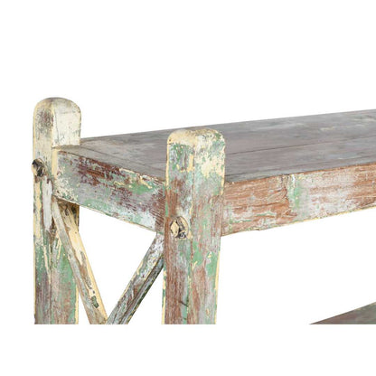 Antique Pistachio & Cream Patina Teak Industrial Kitchen Storage Pan Rack – 4 Tier c1900