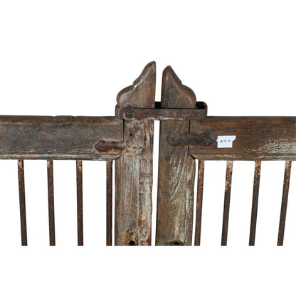 Antique Indian Teak Dog Gates – Weathered Grey, Brown & Iron Patina, Gujarat c.1880