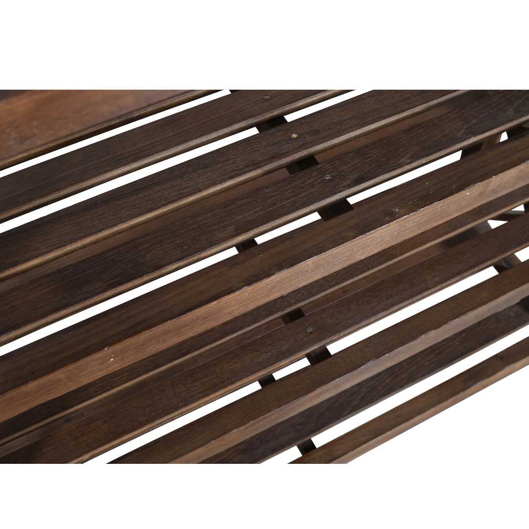 Antique Deep Walnut Teak Wood Industrial Kitchen Storage Pan Rack – Early 1900s