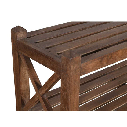 Antique Rich Chestnut Teak Wood Industrial Kitchen Pan Rack – 4 Tier c1900s