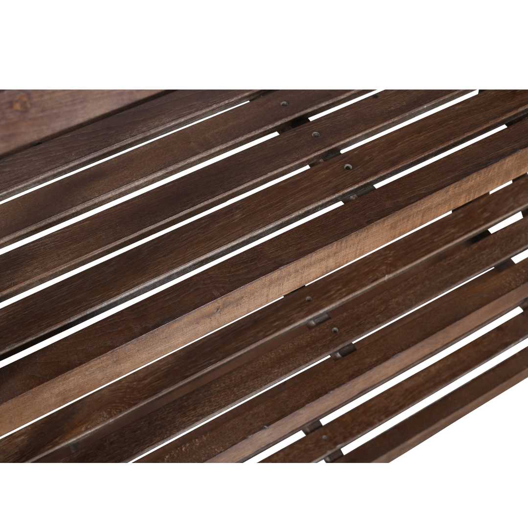 Antique Rich Chestnut Teak Wood Industrial Kitchen Pan Rack – 4 Tier c1900s