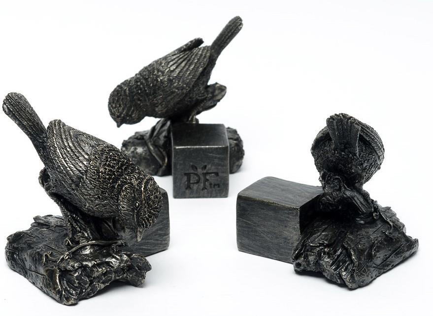 Blue Tit On Log Plant Pot Feet - Set of 3