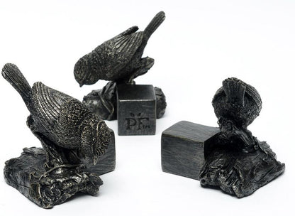 Blue Tit On Log Plant Pot Feet - Set of 3