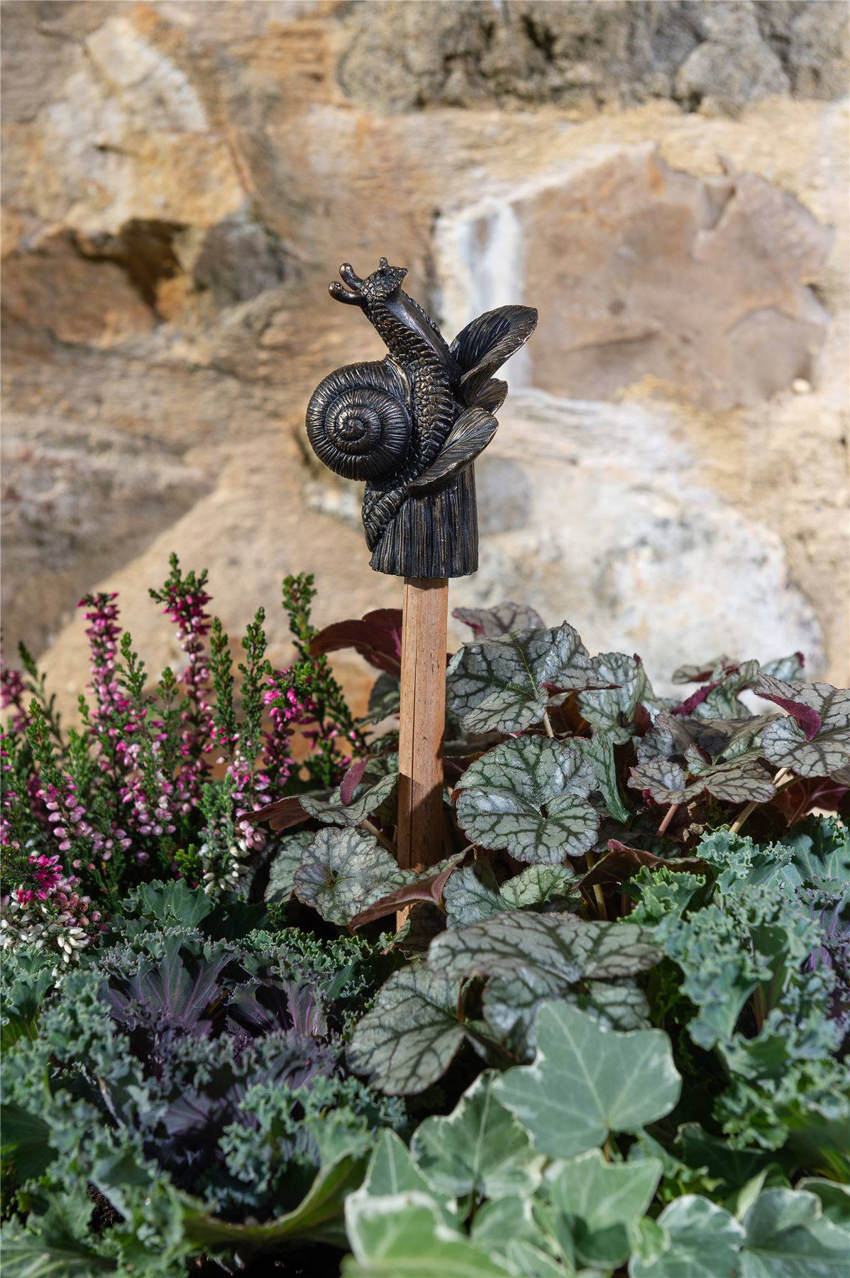 Snail On Hosta Cane or Stake Topper