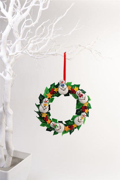 Handmade Felt Wreath Christmas Door Hanging Decoration - 21 cm